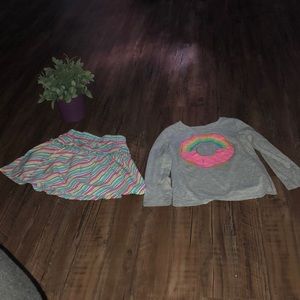 Girls skirt and long sleeve shirt